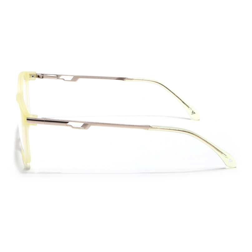 Voyage Light Yellow Square Eyeglasses for Men & Women (116008FMG7013-C7)
