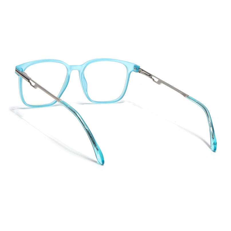 Voyage Sea Blue Square Eyeglasses for Men & Women (116008FMG7014-C8)