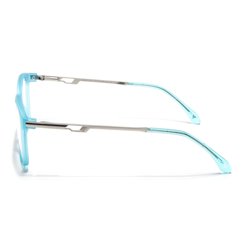 Voyage Sea Blue Square Eyeglasses for Men & Women (116008FMG7014-C8)