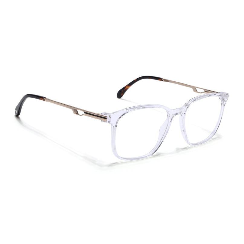 Voyage Transparent Square Eyeglasses for Men & Women (116008FMG7016-C10)