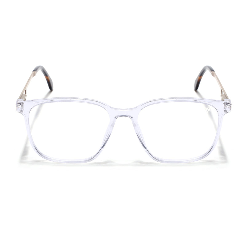 Voyage Transparent Square Eyeglasses for Men & Women (116008FMG7016-C10)