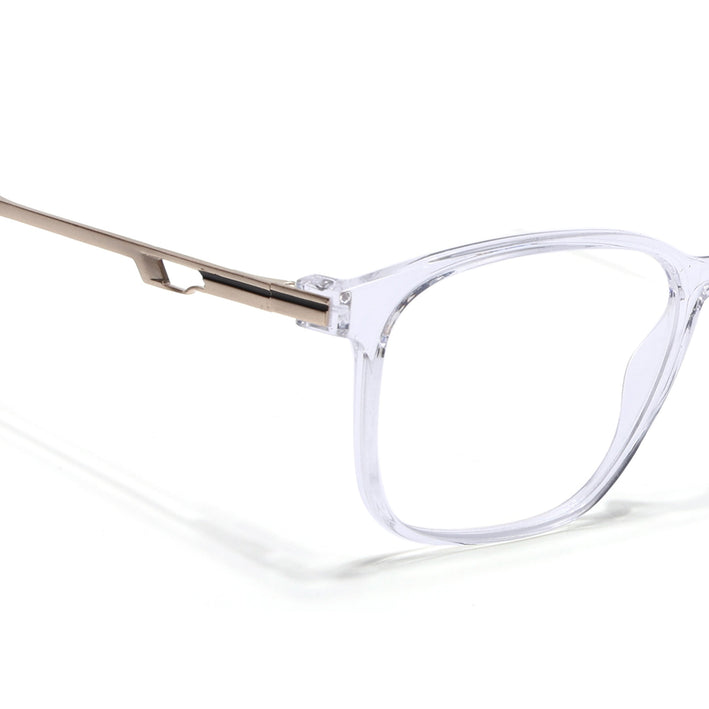 Voyage Transparent Square Eyeglasses for Men & Women (116008FMG7016-C10)
