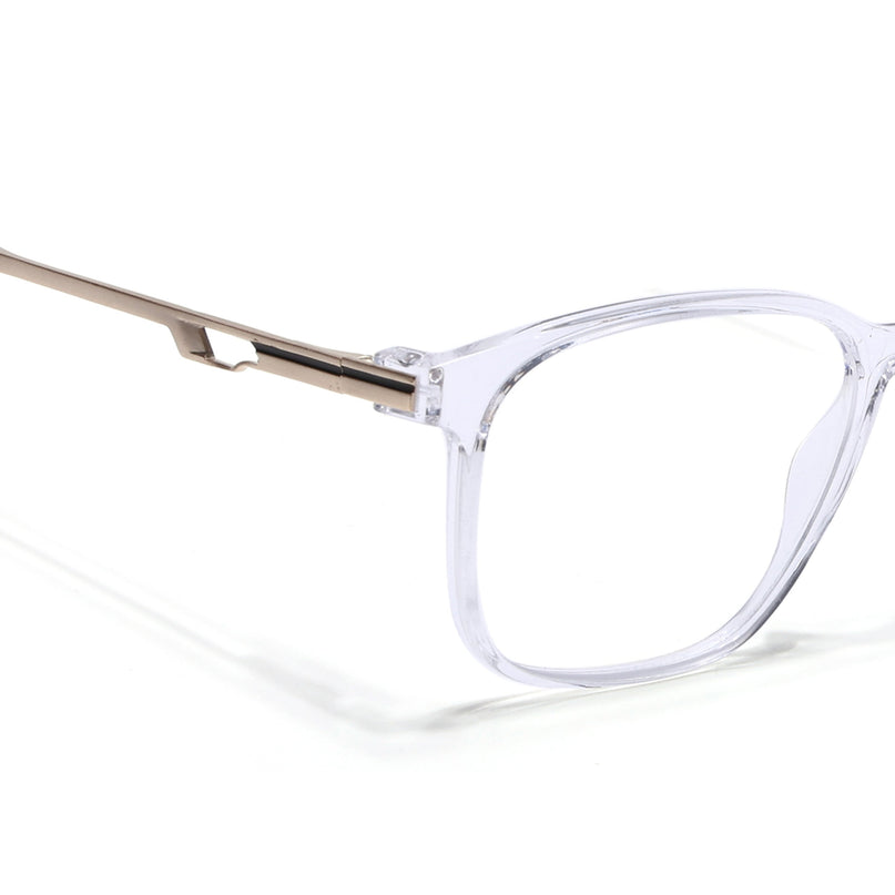Voyage Transparent Square Eyeglasses for Men & Women (116008FMG7016-C10)