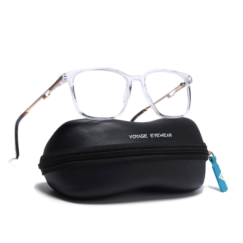Voyage Transparent Square Eyeglasses for Men & Women (116008FMG7016-C10)