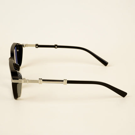 Voyage Goat Black & Silver Square Eyeglasses for Men & Women - MG4824-C2