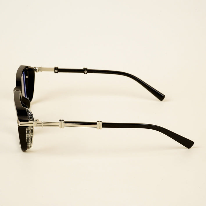 Voyage Goat Black & Silver Square Eyeglasses for Men & Women - MG4824-C2