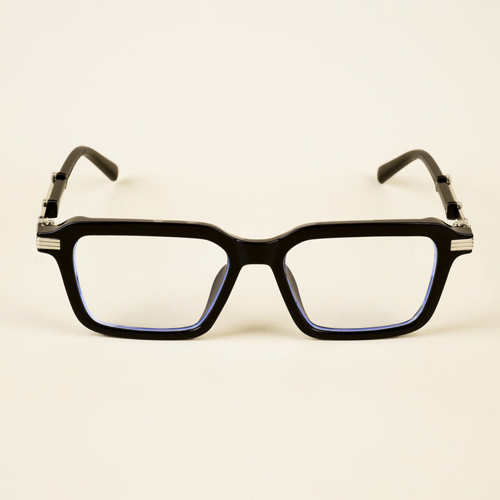Voyage Goat Black & Silver Square Eyeglasses for Men & Women - MG4824-C2