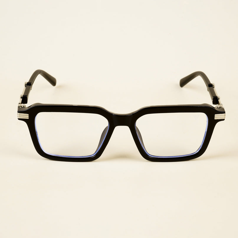 Voyage Goat Black & Silver Square Eyeglasses for Men & Women - MG4824-C2