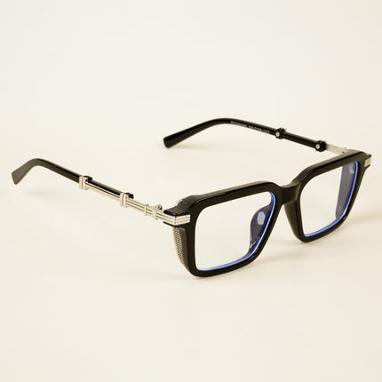 Voyage Goat Black & Silver Square Eyeglasses for Men & Women - MG4824-C2