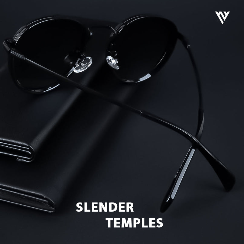 Captain | Matte Black Wayfarer Polarized Sunglasses - PMG3980
