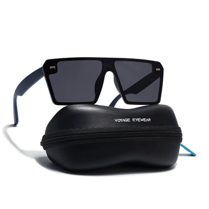 illume | Blue And Black Wayfarer Polarized Sunglasses - PMG3971