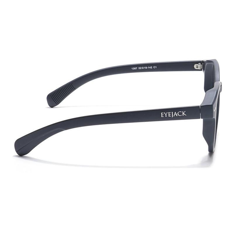Eyejack Thunder Black Round Eyeglasses for Men & Women (1387CL559-C1)