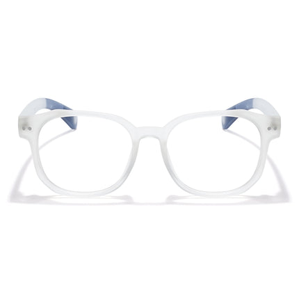 Eyejack Thunder Matt Transparent Round Eyeglasses for Men & Women (1387CL560-C2)