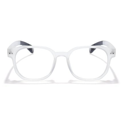Eyejack Thunder Matt Transparent Round Eyeglasses for Men & Women (1387CL562-C4)