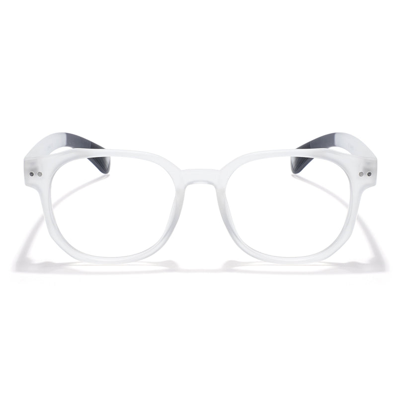Eyejack Thunder Matt Transparent Round Eyeglasses for Men & Women (1387CL562-C4)