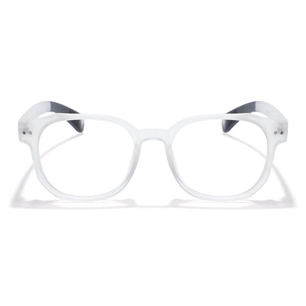 Eyejack Thunder Matt Transparent Round Eyeglasses for Men & Women (1387CL562-C4)