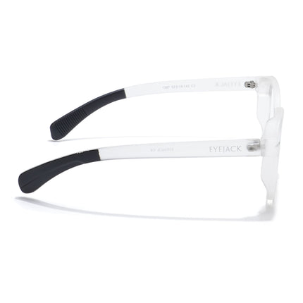 Eyejack Thunder Matt Transparent Round Eyeglasses for Men & Women (1387CL562-C4)