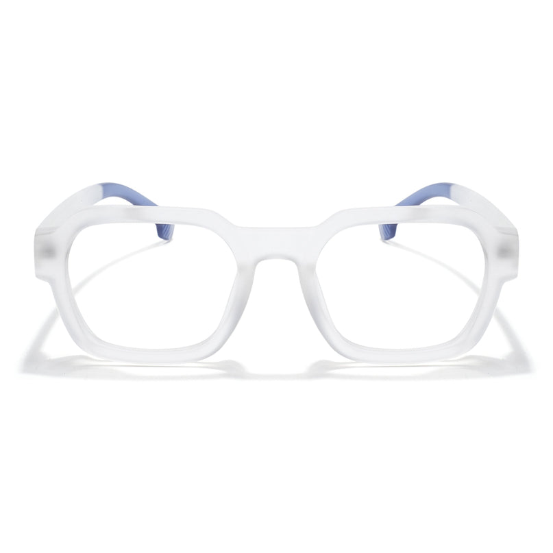 Eyejack Thunder Matt Transparent Square Eyeglasses for Men & Women (1388CL565-C2)