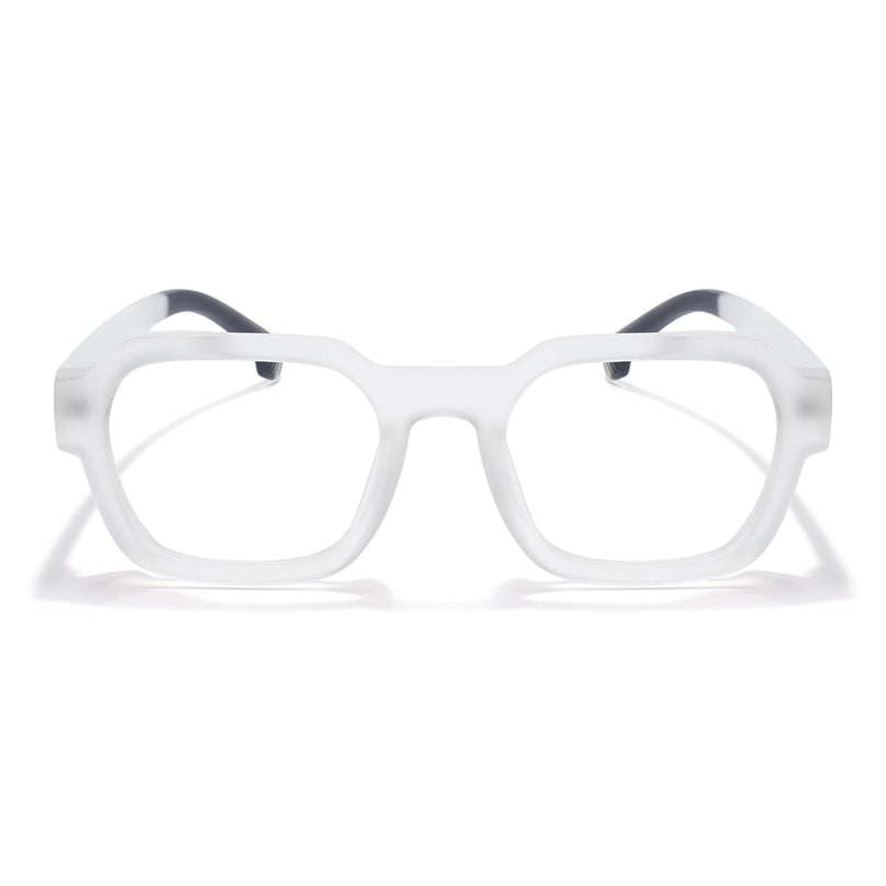 Eyejack Thunder Matt Transparent Square Eyeglasses for Men & Women (1388CL567-C4)