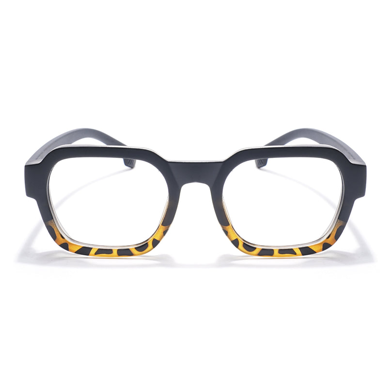 Eyejack Thunder Black & Demi Brown Square Eyeglasses for Men & Women (1388CL568-C5)