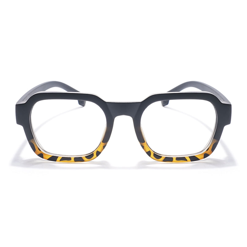 Eyejack Thunder Black & Demi Brown Square Eyeglasses for Men & Women (1388CL568-C5)