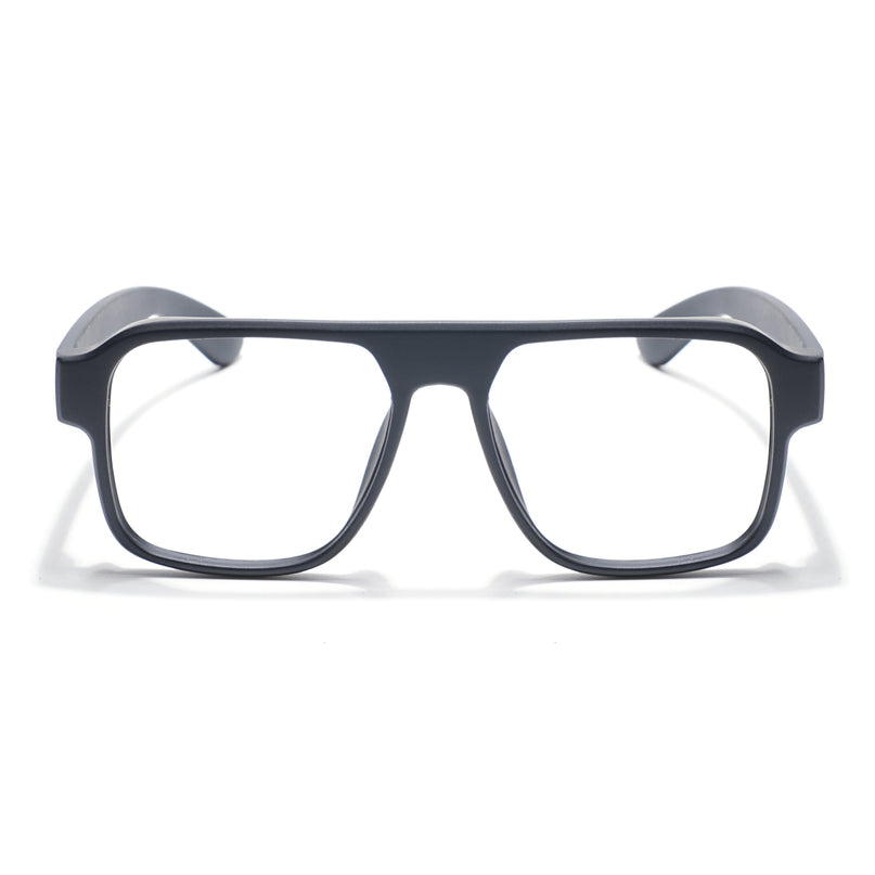 Eyejack Thunder Black Square Eyeglasses for Men & Women (1389CL569-C1)