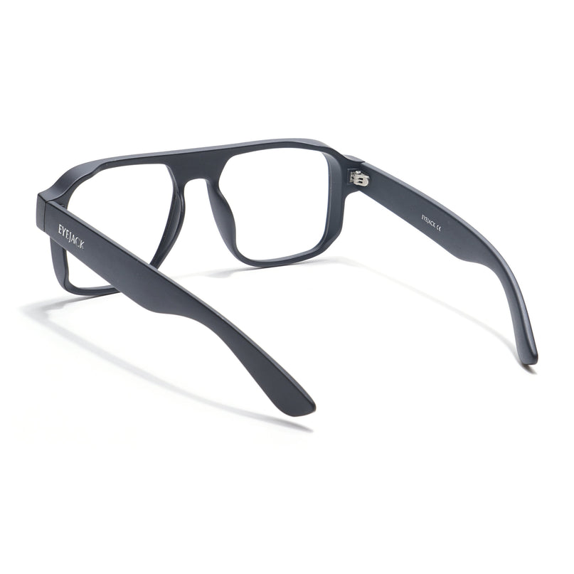 Eyejack Thunder Black Square Eyeglasses for Men & Women (1389CL569-C1)