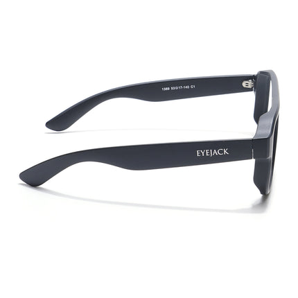 Eyejack Thunder Black Square Eyeglasses for Men & Women (1389CL569-C1)