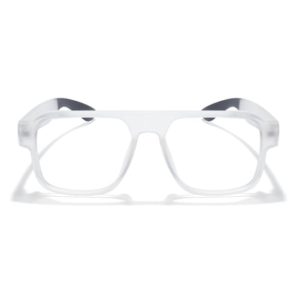 Eyejack Thunder Matt Transparent Square Eyeglasses for Men & Women (1389CL570-C2)
