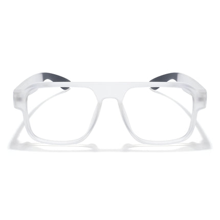 Eyejack Thunder Matt Transparent Square Eyeglasses for Men & Women (1389CL570-C2)
