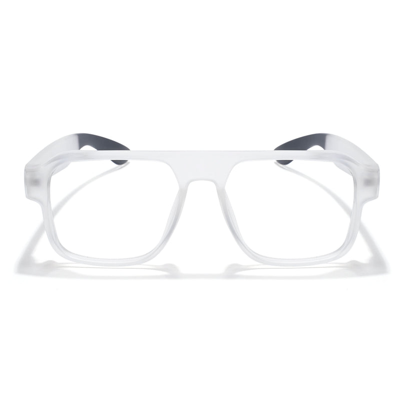 Eyejack Thunder Matt Transparent Square Eyeglasses for Men & Women (1389CL570-C2)