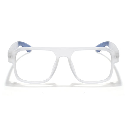 Eyejack Thunder Matt Transparent Square Eyeglasses for Men & Women (1389CL572-C4)