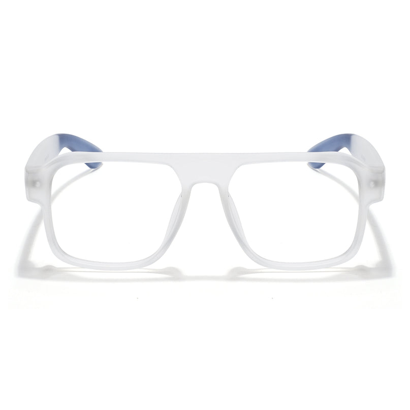 Eyejack Thunder Matt Transparent Square Eyeglasses for Men & Women (1389CL572-C4)