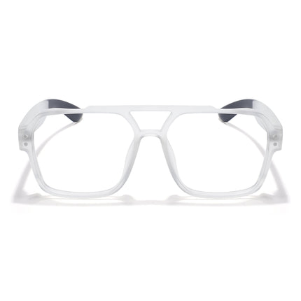 Eyejack Thunder Matt Transparent Wayfarer Eyeglasses for Men & Women (1390CL575-C2)