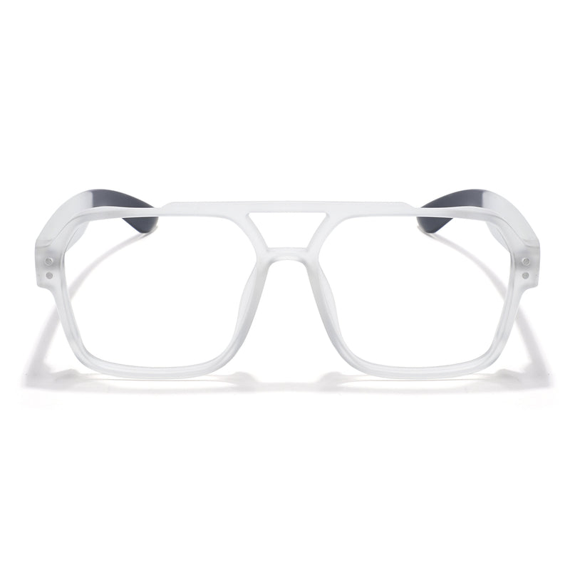 Eyejack Thunder Matt Transparent Wayfarer Eyeglasses for Men & Women (1390CL575-C2)