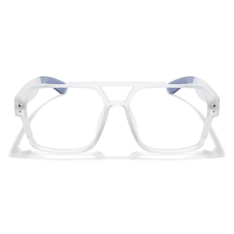 Eyejack Thunder Matt Transparent Wayfarer Eyeglasses for Men & Women (1390CL577-C4)
