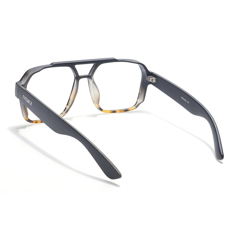Eyejack Thunder Black & Demi Brown Wayfarer Eyeglasses for Men & Women (1390CL578-C5)