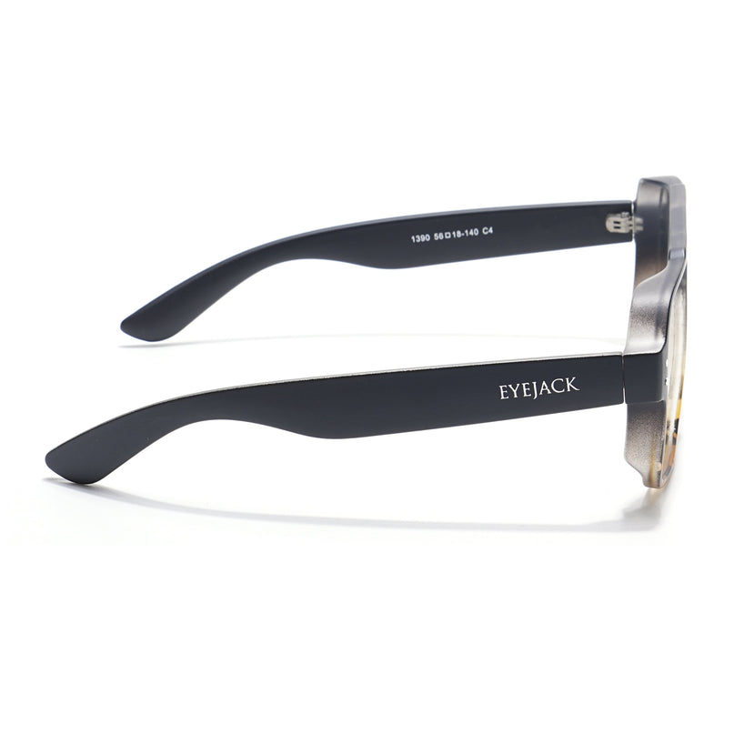 Eyejack Thunder Black & Demi Brown Wayfarer Eyeglasses for Men & Women (1390CL578-C5)
