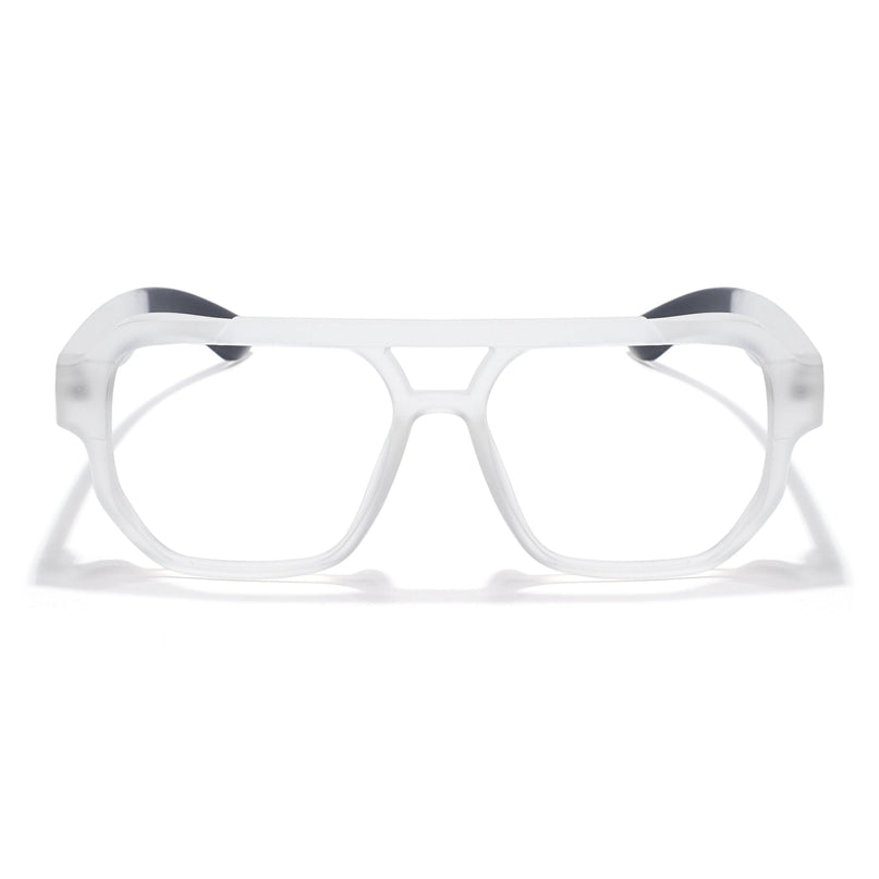 Eyejack Thunder Matt Transparent Wayfarer Eyeglasses for Men & Women (1391CL580-C2)