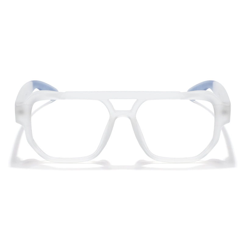 Eyejack Thunder Matt Transparent Wayfarer Eyeglasses for Men & Women (1391CL582-C4)