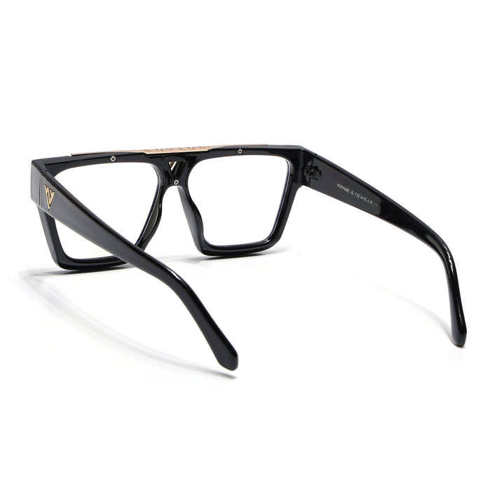 Voyage Exclusive Shine Black & Golden Wayfarer Eyeglasses for Men & Women - MG5406-C1