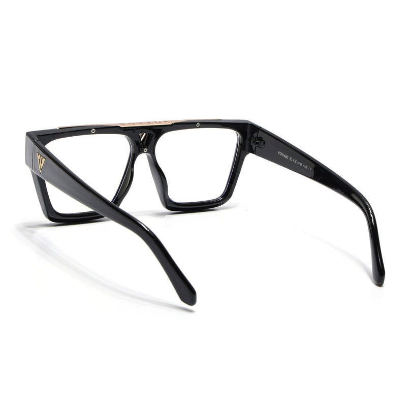 Voyage Exclusive Shine Black & Golden Wayfarer Eyeglasses for Men & Women - MG5406-C1