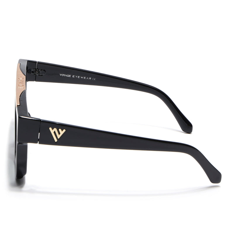 Voyage Exclusive Shine Black & Golden Wayfarer Eyeglasses for Men & Women - MG5406-C1