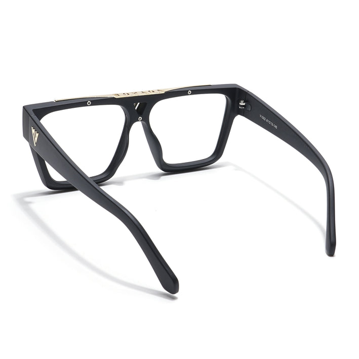 Voyage Exclusive Matt Black & Golden Wayfarer Eyeglasses for Men & Women - MG5844-C2
