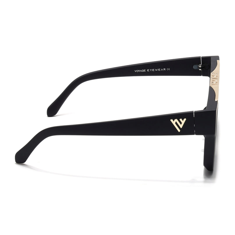 Predator |  Wayfarer  Polarized Sunglasses (Black Lens | Matt Black & Golden Frame - PMG5407)