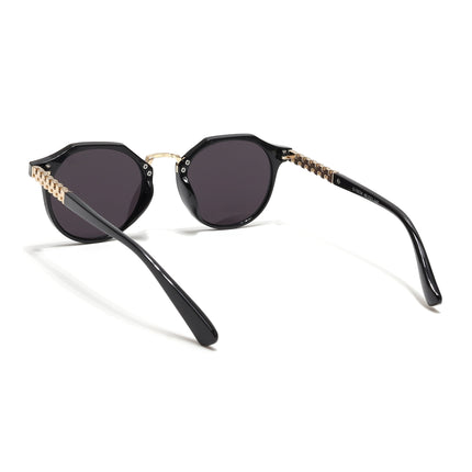 Round Sunglasses (Black Lens | Black Frame - MG6426)