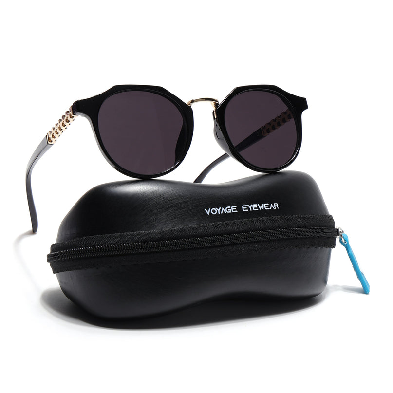 Round Sunglasses (Black Lens | Black Frame - MG6426)