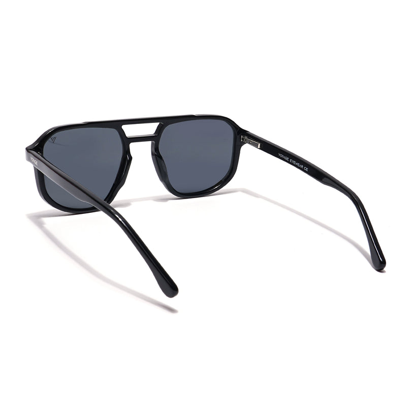 Voyage Select Square Polarized Sunglasses (Black Lens | Shine Black Frame - SLPMG5979)