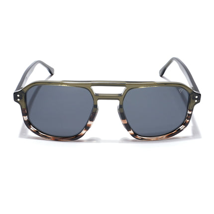 Voyage Select Square Polarized Sunglasses (Grey Lens | Olive & Demi Brown Frame - SLPMG5981)
