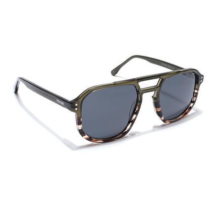 Voyage Select Square Polarized Sunglasses (Grey Lens | Olive & Demi Brown Frame - SLPMG5981)
